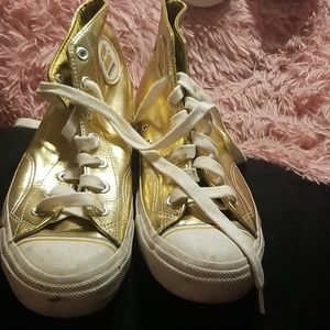 Gold sneakers